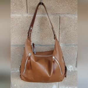 Bueno brand Tan/Brown Leather Hobo Style Bag